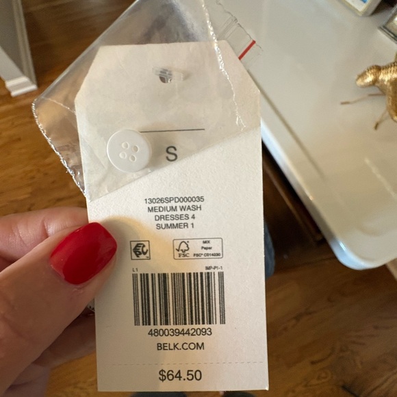 Wonderly Blue Mini Shirt Dress Notched Collar Casual - Picture 5 of 8